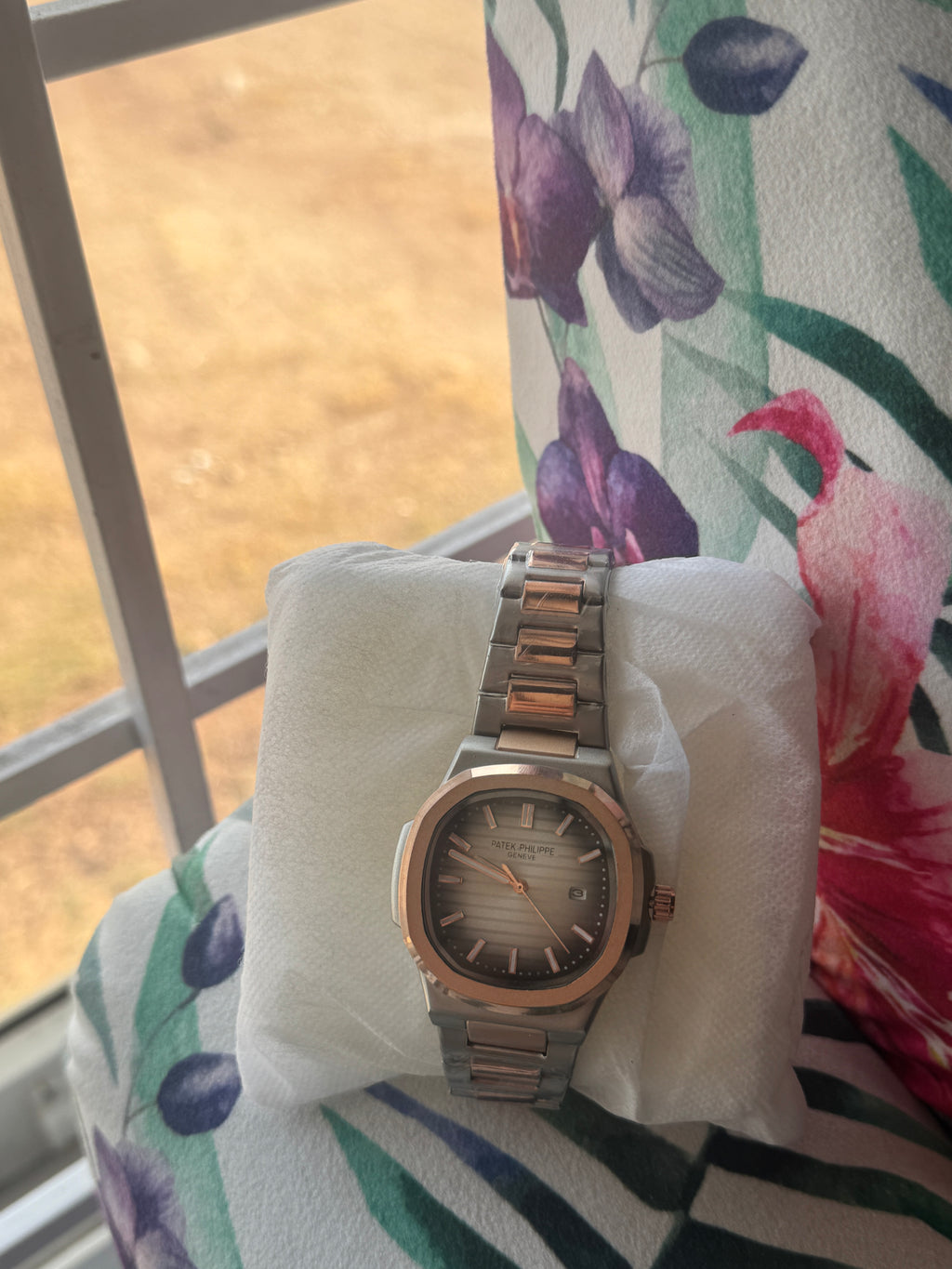 Silver-Rose Gold Nautilus