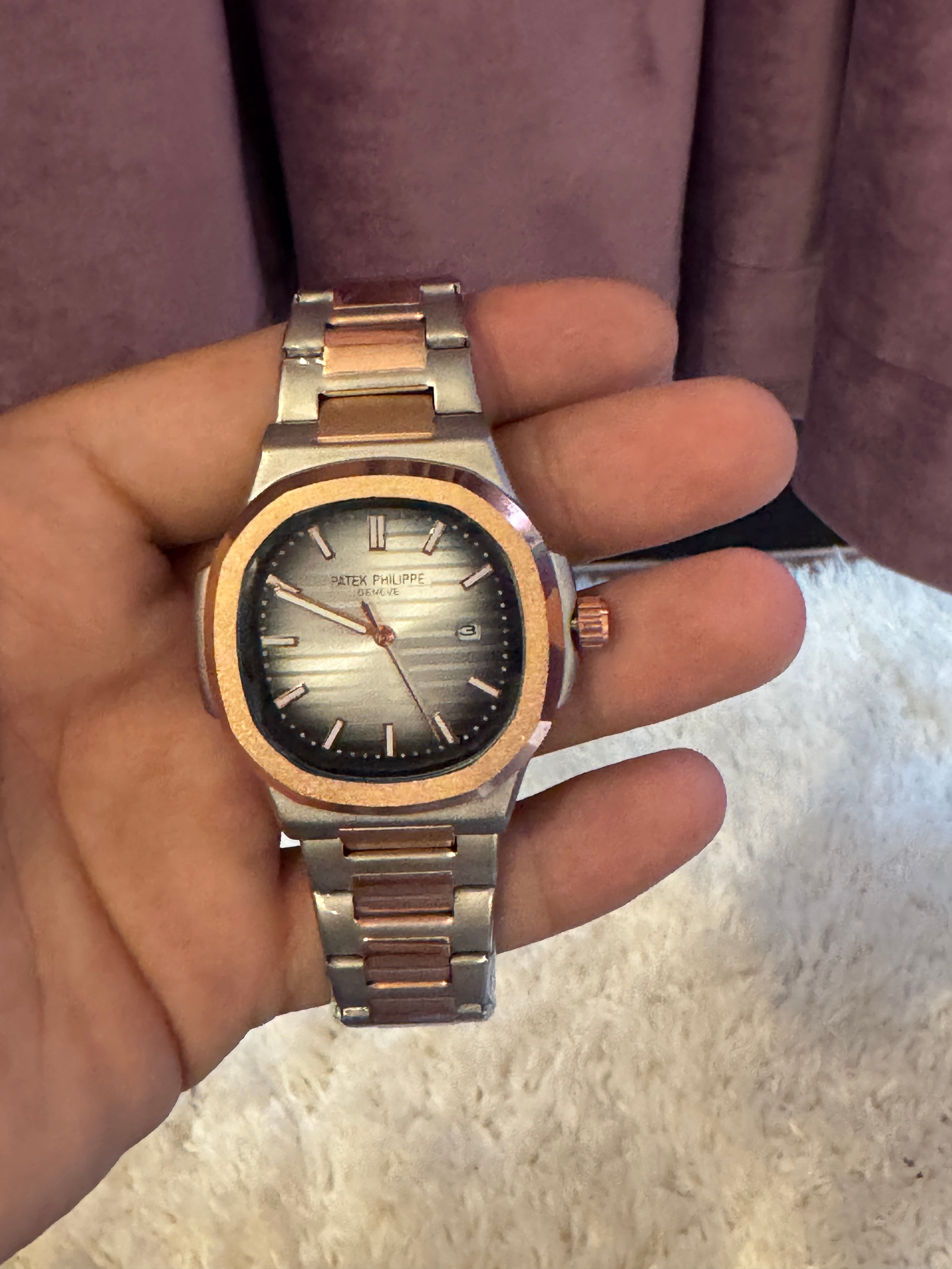 Silver-Rose Gold Nautilus