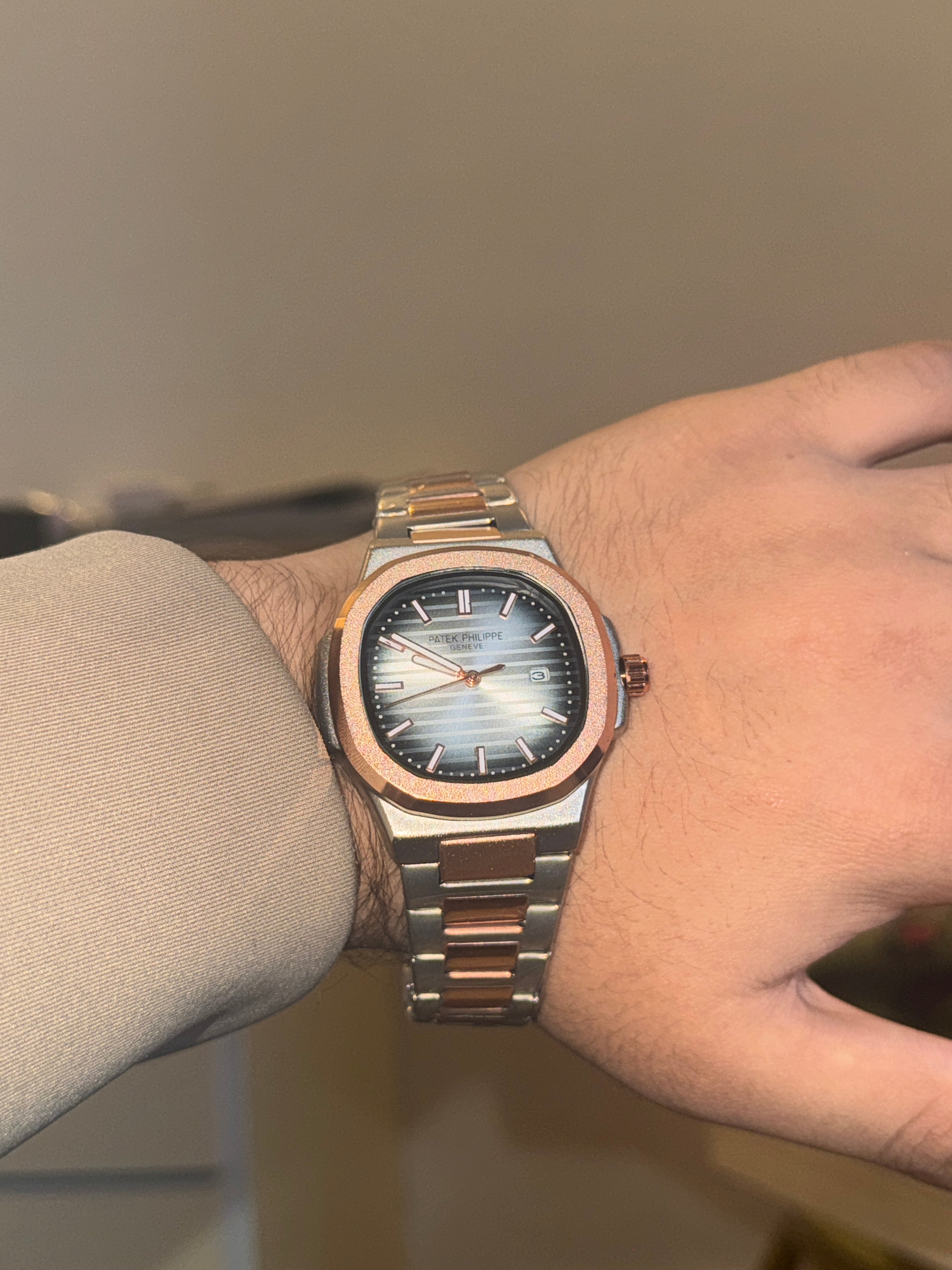 Silver-Rose Gold Nautilus