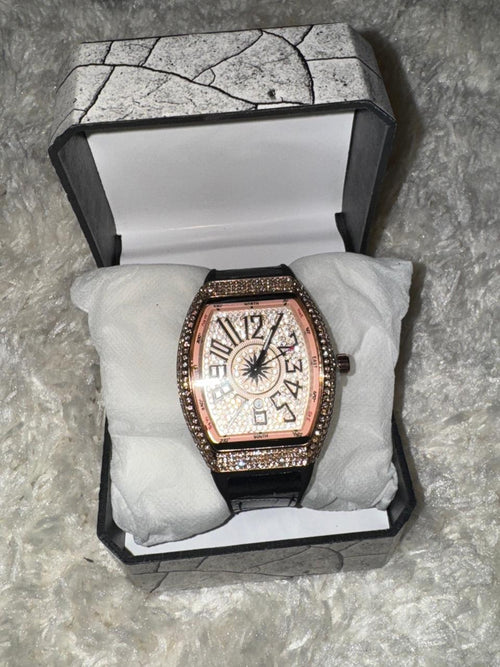 Rose Gold Vanguard with Leather strap