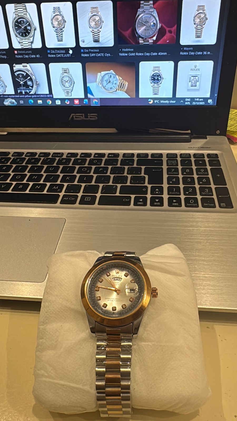 Silver-Rose Gold Day-Date